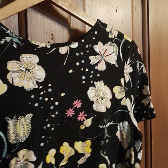 Black Botanical/Floral H&M Shift Dress - Picture 3 of 4